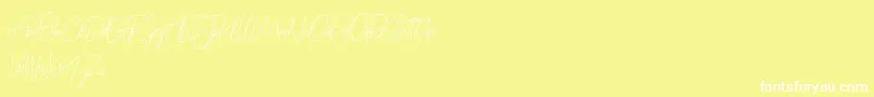 Police Prettygirlfree – polices blanches sur fond jaune