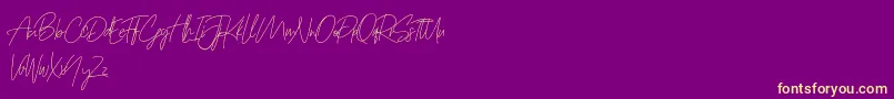 Prettygirlfree Font – Yellow Fonts on Purple Background