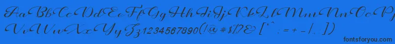 Prettyholic Font – Black Fonts on Blue Background