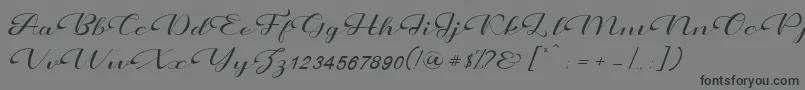 Prettyholic-Schriftart – Schwarze Schriften auf grauem Hintergrund