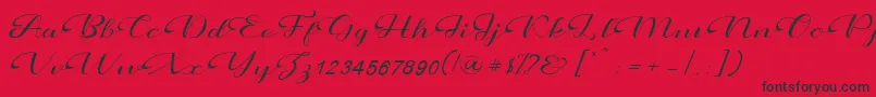 Prettyholic Font – Black Fonts on Red Background