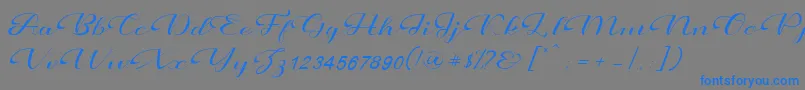Prettyholic Font – Blue Fonts on Gray Background