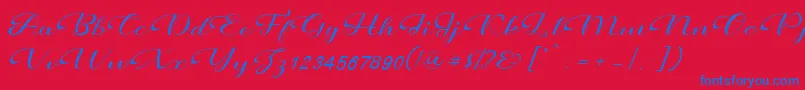 Prettyholic Font – Blue Fonts on Red Background