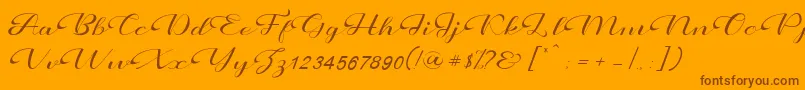 Prettyholic Font – Brown Fonts on Orange Background