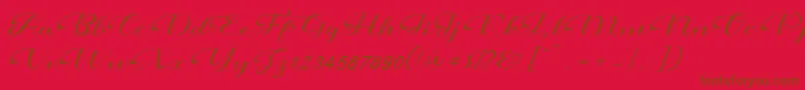 Prettyholic Font – Brown Fonts on Red Background