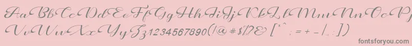 Prettyholic-Schriftart – Graue Schriften auf rosa Hintergrund