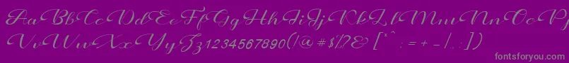 Prettyholic Font – Gray Fonts on Purple Background