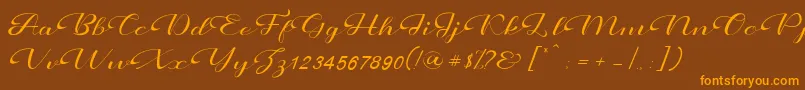 Prettyholic Font – Orange Fonts on Brown Background
