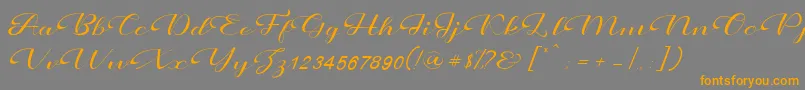 Prettyholic Font – Orange Fonts on Gray Background