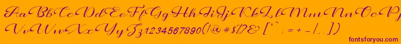 Prettyholic Font – Purple Fonts on Orange Background