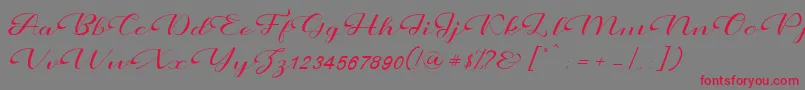Prettyholic Font – Red Fonts on Gray Background