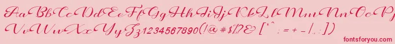Шрифт Prettyholic – красные шрифты на розовом фоне