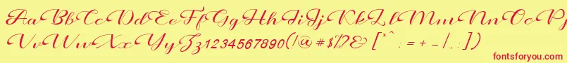 Prettyholic Font – Red Fonts on Yellow Background