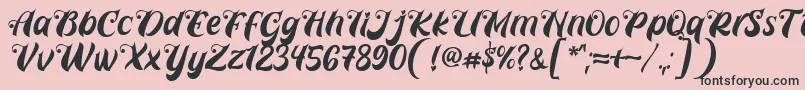 フォントPrettyla Font By 7NTypes D – ピンクの背景に黒い文字