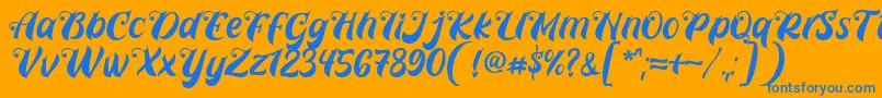 Prettyla Font By 7NTypes D Font – Blue Fonts on Orange Background
