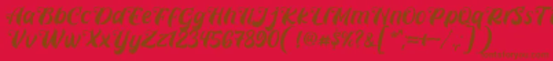 Prettyla Font By 7NTypes D-Schriftart – Braune Schriften auf rotem Hintergrund