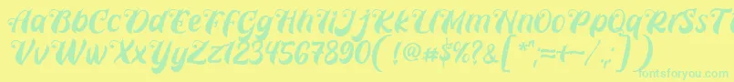 Шрифт Prettyla Font By 7NTypes D – зелёные шрифты на жёлтом фоне