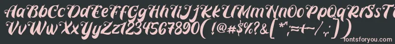 フォントPrettyla Font By 7NTypes D – 黒い背景にピンクのフォント