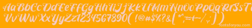Prettyla Font By 7NTypes D Font – Pink Fonts on Orange Background