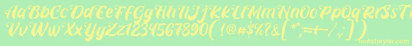 Prettyla Font By 7NTypes D Font – Yellow Fonts on Green Background