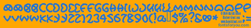PRETU    Font – Blue Fonts on Orange Background