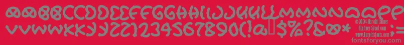 フォントPRETU    – 赤い背景に灰色の文字