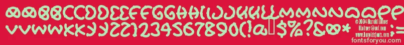 PRETU    Font – Green Fonts on Red Background