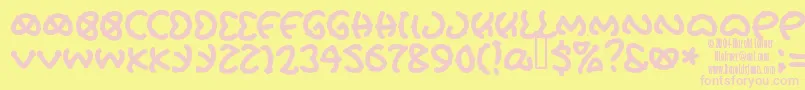 PRETU    Font – Pink Fonts on Yellow Background