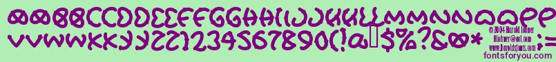 PRETU    Font – Purple Fonts on Green Background