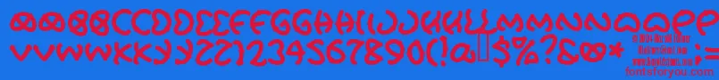 Шрифт PRETU    – красные шрифты на синем фоне