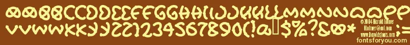 PRETU    Font – Yellow Fonts on Brown Background