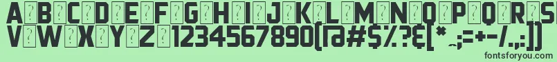 Prezident Font – Black Fonts on Green Background