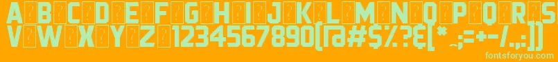 Prezident Font – Green Fonts on Orange Background