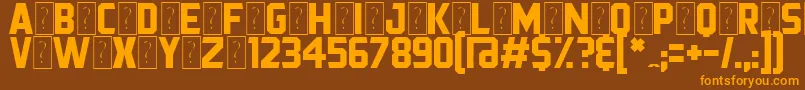 En savoir plus sur la police Prezident Police Prezident – polices orange sur fond brun