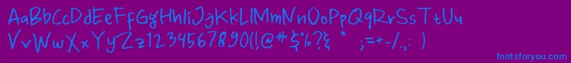 Шрифт Priandhani Prime – синие шрифты на фиолетовом фоне