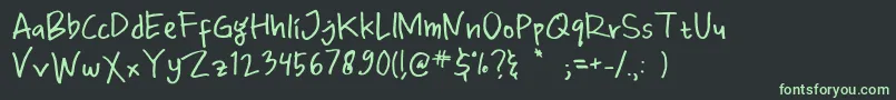 Priandhani Prime-fontti – vihreät fontit mustalla taustalla