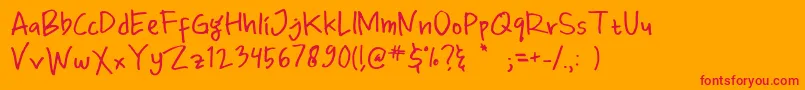 Priandhani Prime Font – Red Fonts on Orange Background
