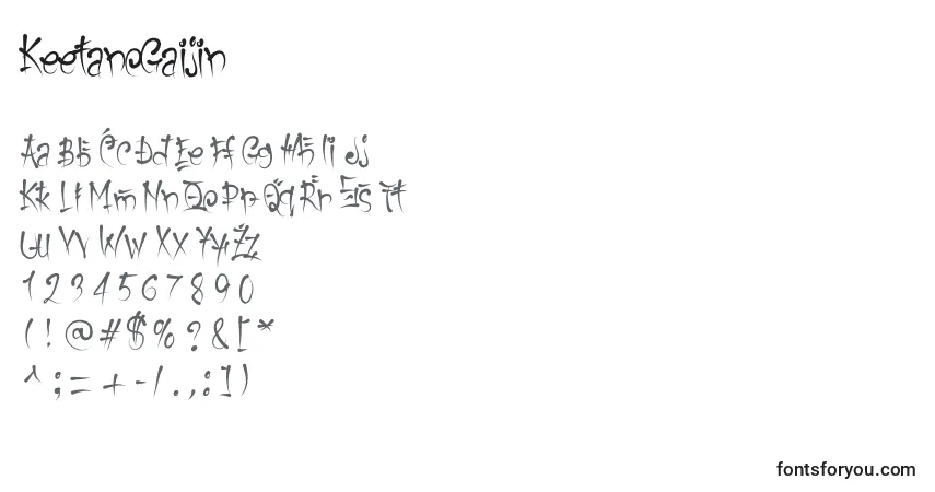 Schriftart KeetanoGaijin – Alphabet, Zahlen, spezielle Symbole