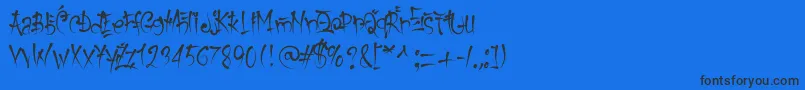 KeetanoGaijin Font – Black Fonts on Blue Background