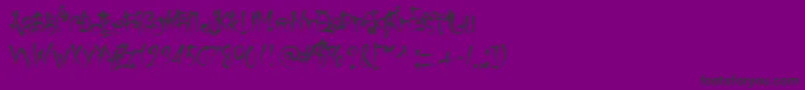 KeetanoGaijin-Schriftart – Schwarze Schriften auf violettem Hintergrund