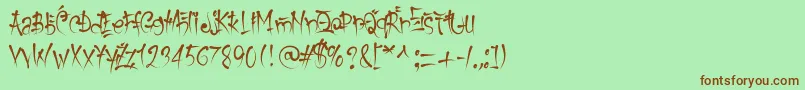 KeetanoGaijin Font – Brown Fonts on Green Background