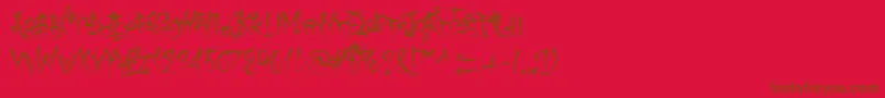 KeetanoGaijin Font – Brown Fonts on Red Background