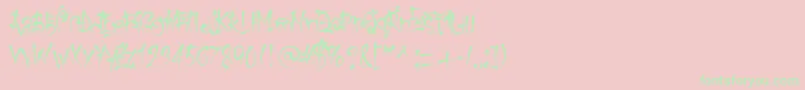 KeetanoGaijin Font – Green Fonts on Pink Background