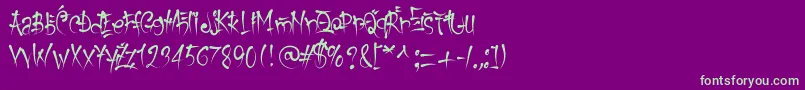 KeetanoGaijin Font – Green Fonts on Purple Background