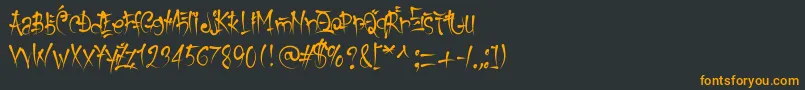 KeetanoGaijin Font – Orange Fonts on Black Background