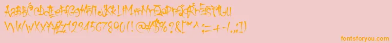 KeetanoGaijin Font – Orange Fonts on Pink Background