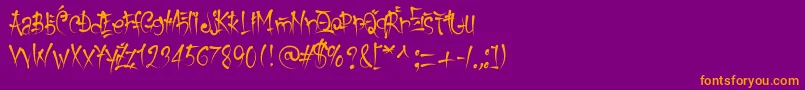 KeetanoGaijin Font – Orange Fonts on Purple Background