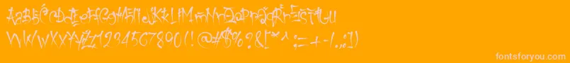 KeetanoGaijin Font – Pink Fonts on Orange Background