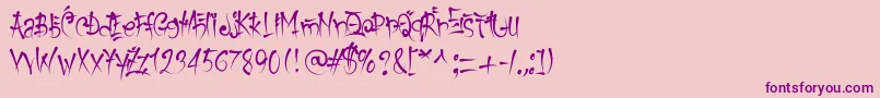 KeetanoGaijin Font – Purple Fonts on Pink Background