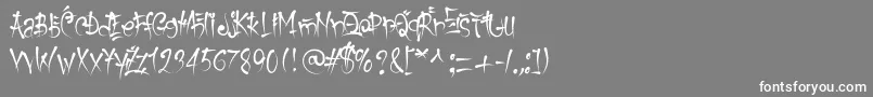 フォントKeetanoGaijin – 灰色の背景に白い文字